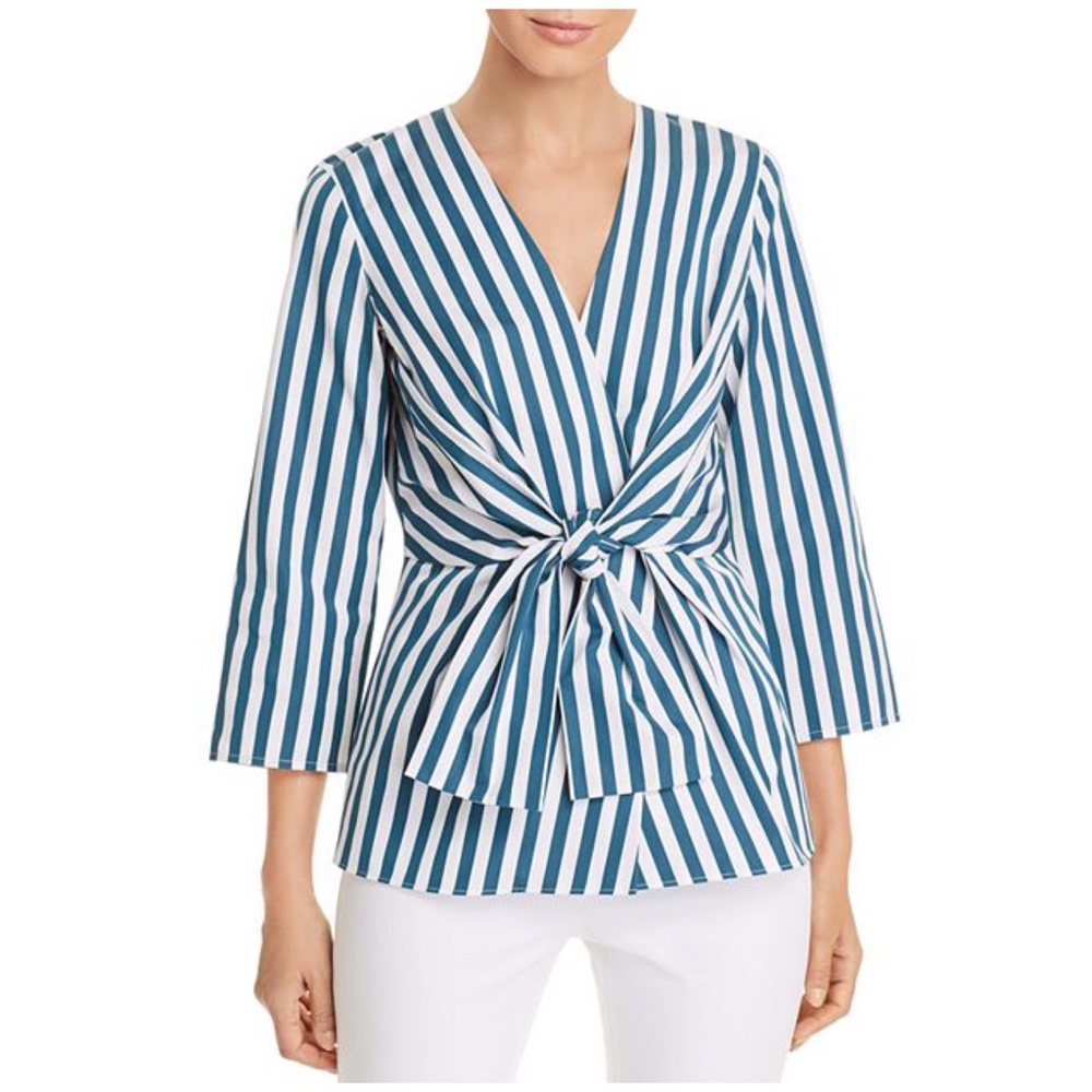 Lafayette 148 • dayana striped tie front top